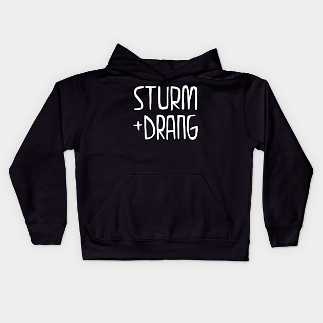 Sturm und Drang, storm and stress, Proto-Romantic German movement Kids Hoodie by badlydrawnbabe